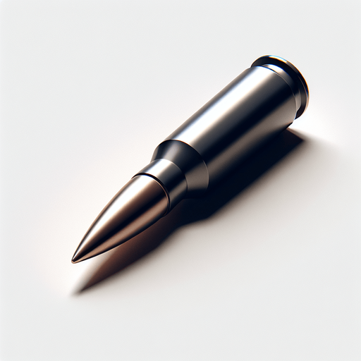 Пуля.
Single Game Texture. In-Game asset. 2d. Blank background. High contrast. No shadows.