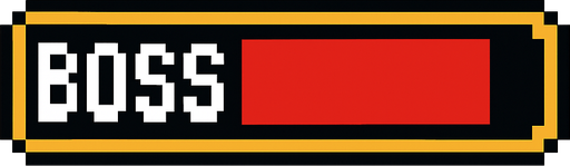 Una barra de jefe final en juego pixel art.
In-Game asset.  2d.  High contrast.  No shadows