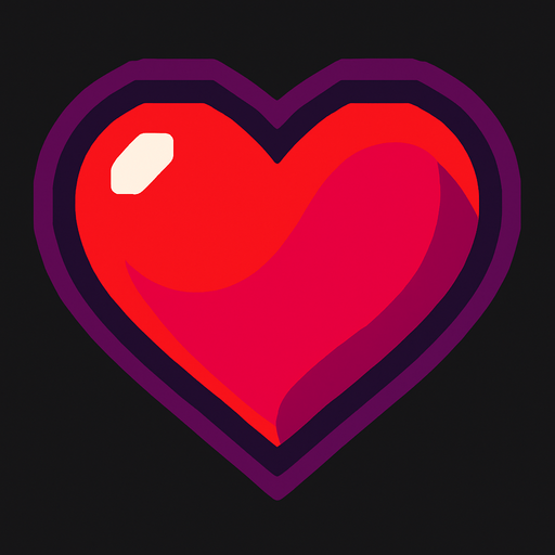heart.
In-Game asset.  2d.  High contrast.  No shadows