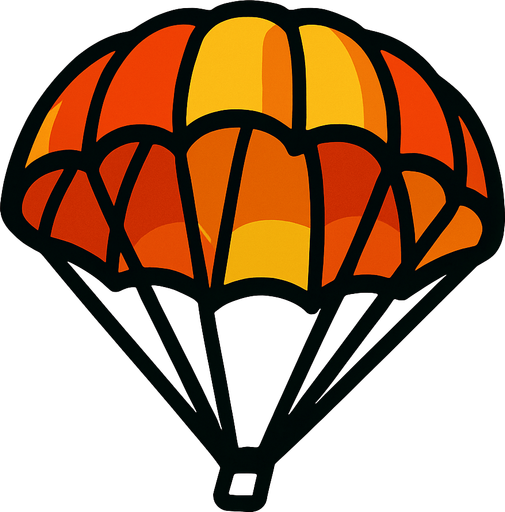 Paracaídas.
In-Game asset.  2d.  High contrast.  No shadows