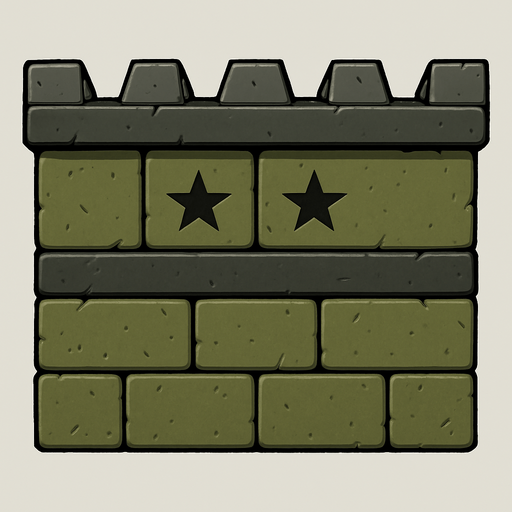 yüksek çözünürlüklü askeri duvar.
In-Game asset.  2d.  High contrast.  No shadows