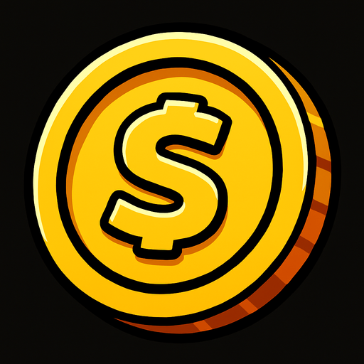 coin.
In-Game asset.  2d.  High contrast.  No shadows. coin