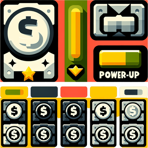 Powerup about cash.
Single Game Texture. In-Game asset. 2d. Blank background. High contrast. No shadows.