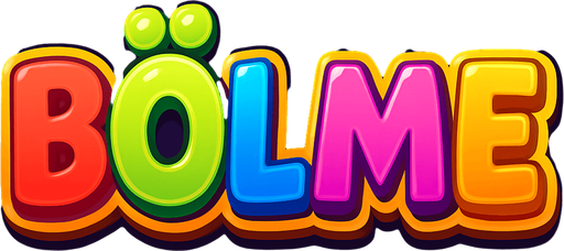 Just write 'BÖLME' as a title in colorful text..
In-Game asset.  2d.  High contrast.  No shadows
