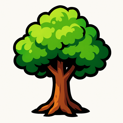 Arbre.
In-Game asset.  2d.  High contrast.  No shadows