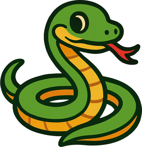 Snake.
In-Game asset.  2d.  High contrast.  No shadows