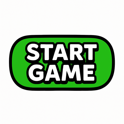 Start game button.
In-Game asset.  2d.  High contrast.  No shadows