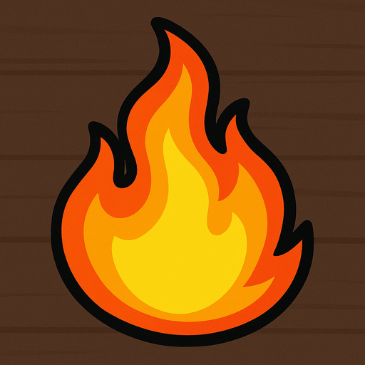 toony basic flame.
In-Game asset.  2d.  High contrast.  No shadows