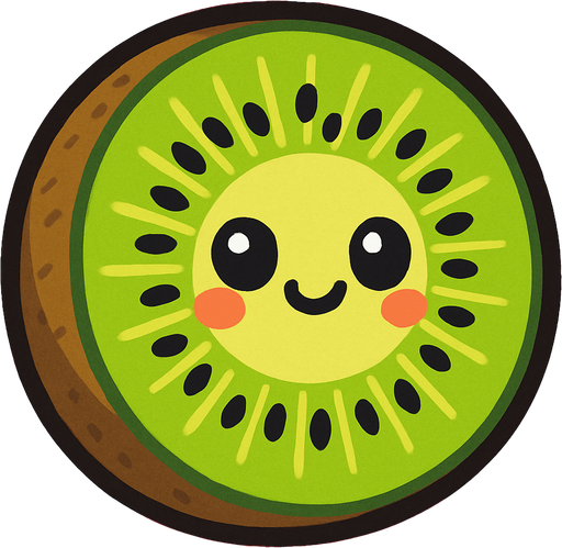 Kiwi with cute face.
In-Game asset.  2d.  High contrast.  No shadows