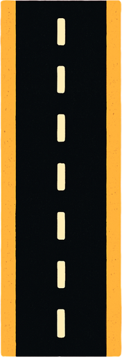 Dikey bir yol yap kara yolu.
In-Game asset.  2d.  High contrast.  No shadows