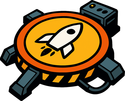 rocket landing platform.
In-Game asset.  2d.  High contrast.  No shadows