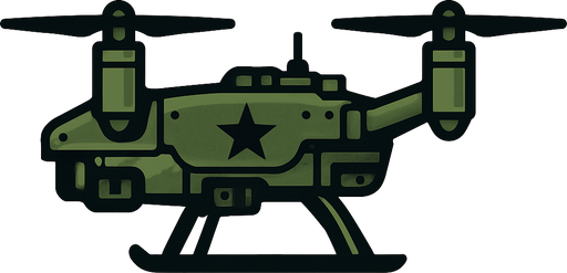 Military quadcopter side view
In-Game asset.  2d.  High contrast.  No shadows