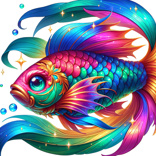 Fish.
Single Game Texture.  In-Game asset.  2d.  Blank background.  No shadows