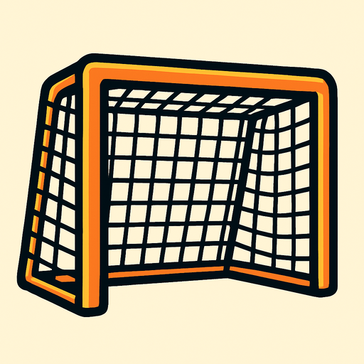 goal post with net.
In-Game asset.  2d.  High contrast.  No shadows