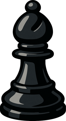 Chess black bishop.
In-Game asset.  2d.  High contrast.  No shadows
