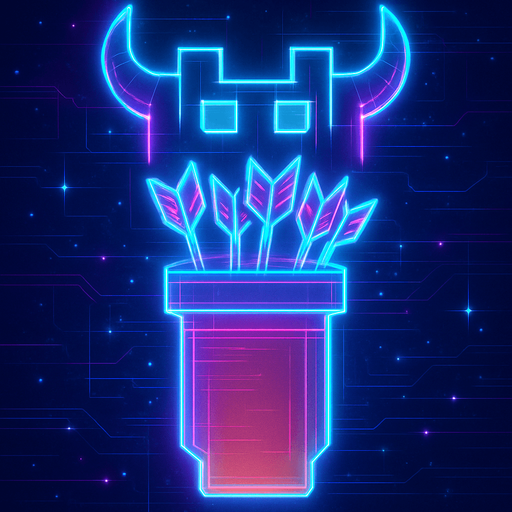 Neon cyberpunk quiver of arrows hologram