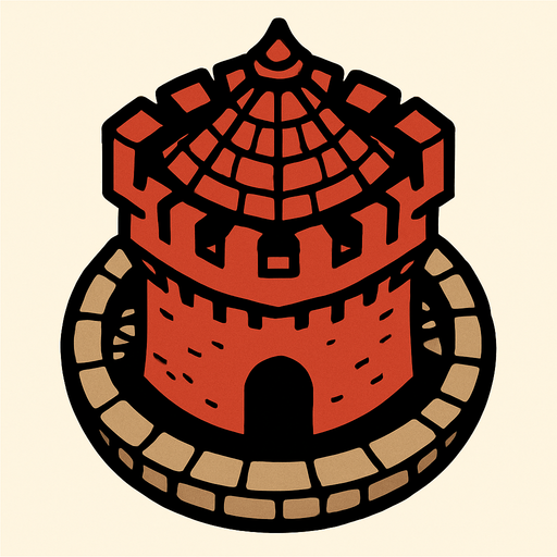 tower look on top.
In-Game asset.  2d.  High contrast.  No shadows