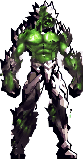 Make his body look destroyed, also make it cover with some green liquid