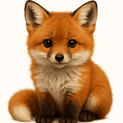 Make a realistic fox that is sooooo cute.
In-Game asset.  2d.  High contrast.  No shadows. Realistic