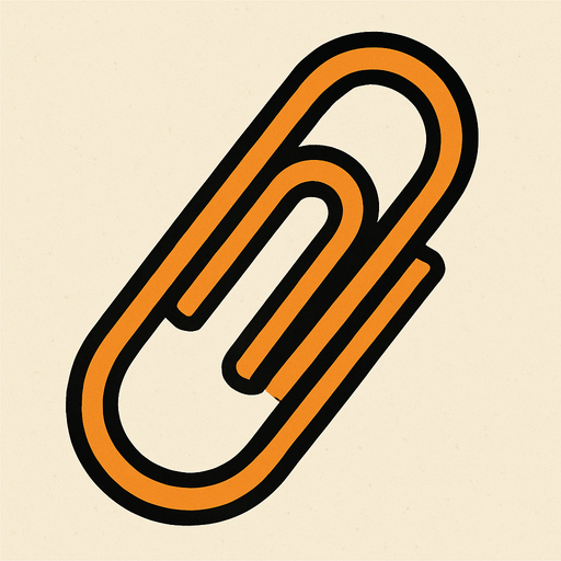 Paperclip.
In-Game asset.  2d.  High contrast.  No shadows