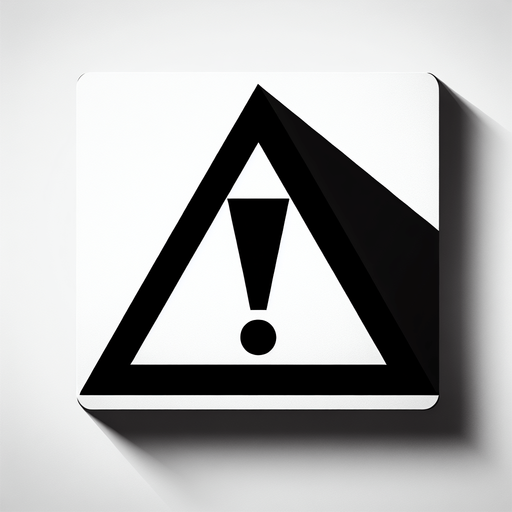 Danger sign.
Single Game Texture. In-Game asset. 2d. Blank background. High contrast. No shadows.