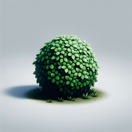 a small bush.
Single Game Texture.  In-Game asset.  2d.  Blank background.  High contrast.  No shadows