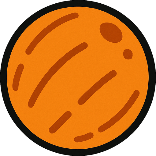 Off orange Ball (not a basketball).
In-Game asset.  2d.  High contrast.  No shadows