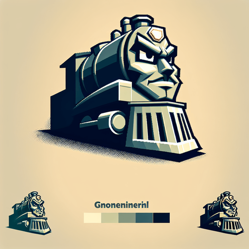 Train like enemy, ambitious villain,  looks like Train cartoonish boss, realistic and detailles.
Single Game Texture.  In-Game asset.  2d.  Blank background.  High contrast.  No shadows