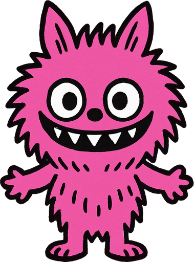 Pink labubu.
In-Game asset.  2d.  High contrast.  No shadows