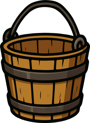 bucket.
In-Game asset.  2d.  High contrast.  No shadows