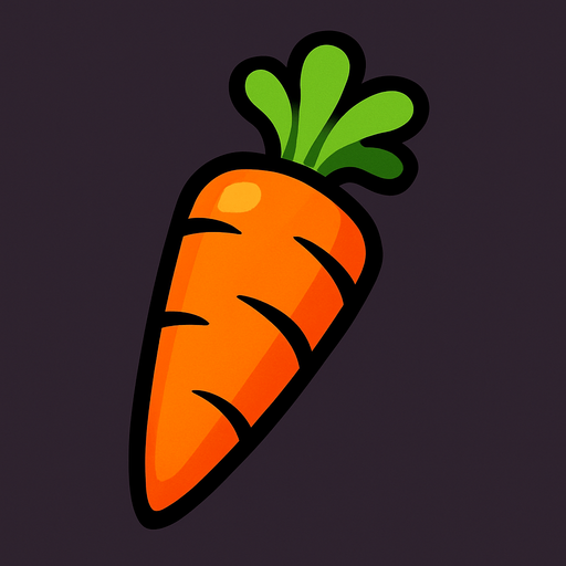 carrot.
In-Game asset.  2d.  High contrast.  No shadows