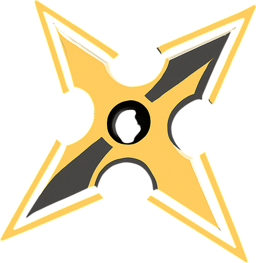 Shuriken no background.
In-Game asset.  2d.  High contrast.  No shadows