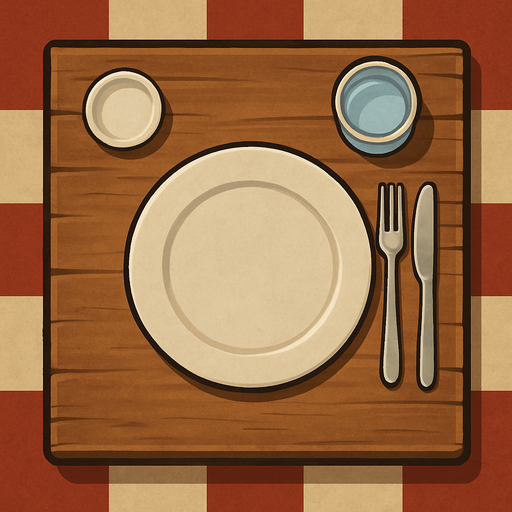 Masa ve sandalyesiz - üstten görünüm restaurant gerçekçi - yazısız.
In-Game asset.  2d.  High contrast.  No shadows