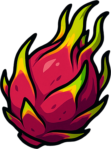 Uncut dragonfruit.
In-Game asset.  2d.  High contrast.  No shadows