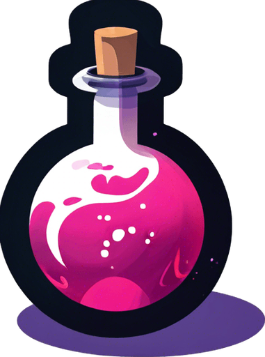 remove the purple shadow under the potion