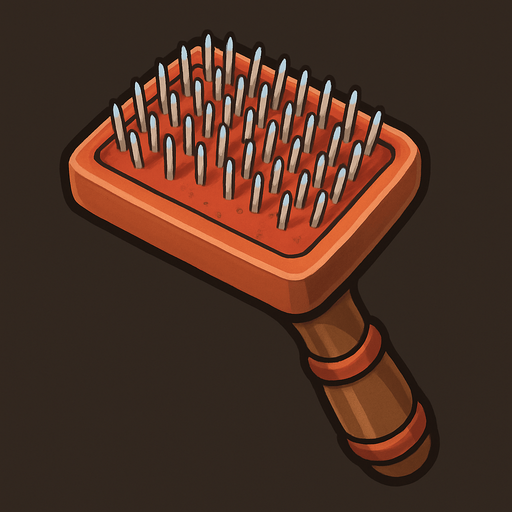 Dog groom brush.
In-Game asset.  2d.  High contrast.  No shadows