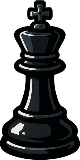 Black king Chess.
In-Game asset.  2d.  High contrast.  No shadows