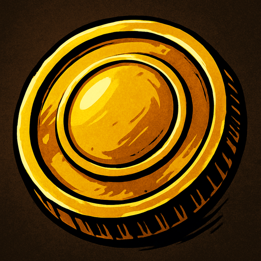 I want a golden coin.
In-Game asset.  High contrast