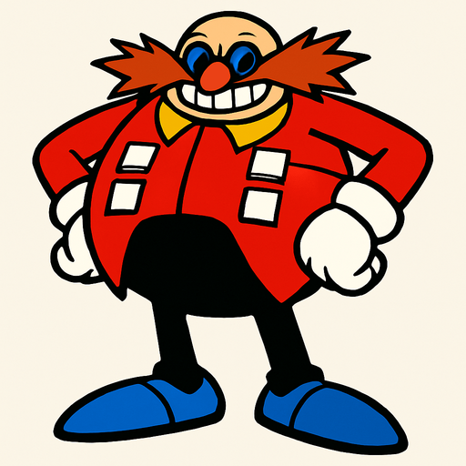 make sonic's enemy doctor eggman.
In-Game asset.  High contrast.  No shadows