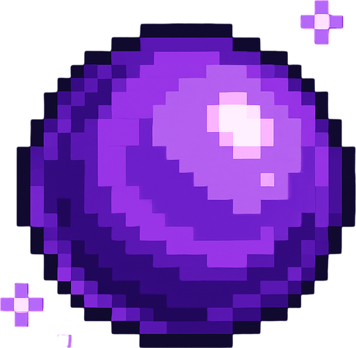 2d Pixel art High Quality Purple Magic Ball.
In-Game asset.  2d.  High contrast.  No shadows