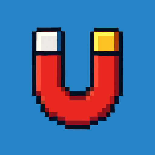 pixel art 2D magnet.
In-Game asset.  2d.  High contrast.  No shadows