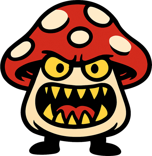 KÜÇÜK AYAKLARI OLAN MANTAR CANAVARI.
In-Game asset.  2d.  High contrast.  No shadows