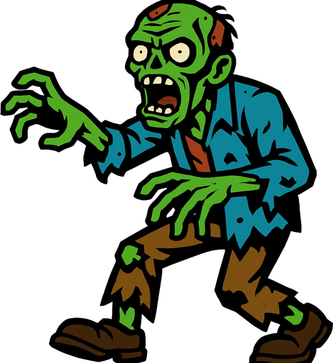 A zombie.
In-Game asset.  2d.  High contrast.  No shadows