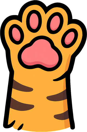 patita de gato.
In-Game asset.  2d.  High contrast.  No shadows