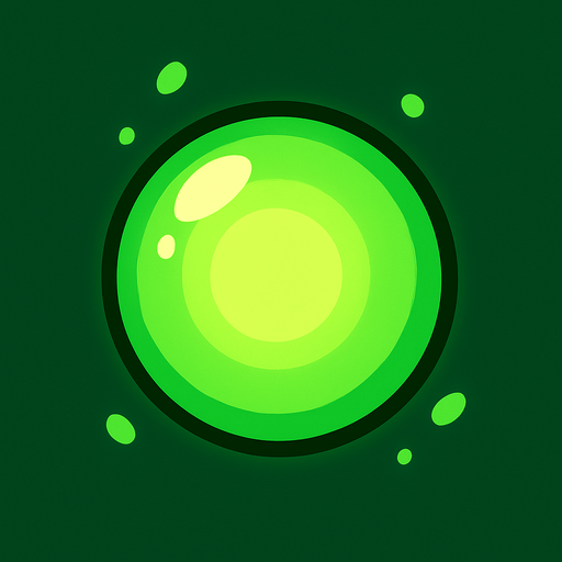 Survivor.io style 2D greenish exp sphere made by HABBY PTE. LTD. No exp written on it.
In-Game asset.  2d.  High contrast.  No shadows