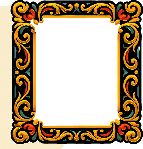 Süslü çerçeve kenarları dikdörtgen.
In-Game asset.  2d.  High contrast.  No shadows