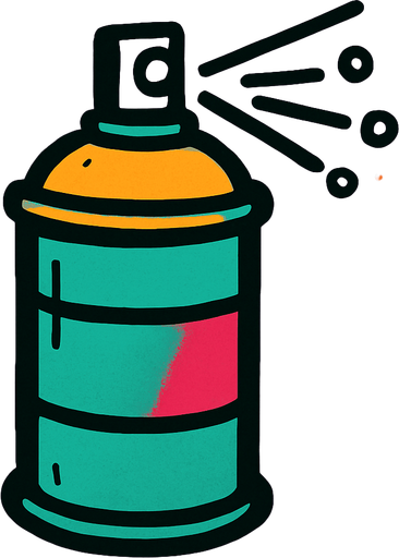 Sprey.
In-Game asset.  2d.  High contrast.  No shadows