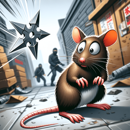 rat hit with a shuriken