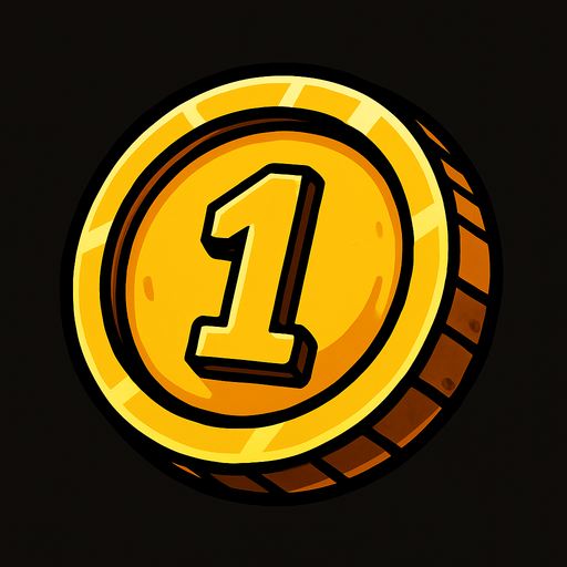 coin.
In-Game asset.  2d.  High contrast. no s