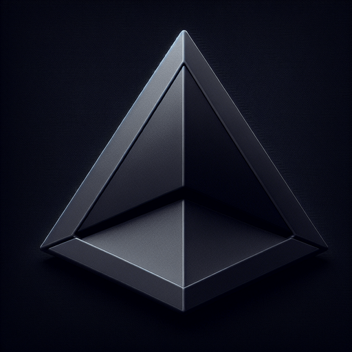 black plastic 3d triangle.
Single Game Texture.  In-Game asset.  2d.  Blank background.  High contrast.  No shadows